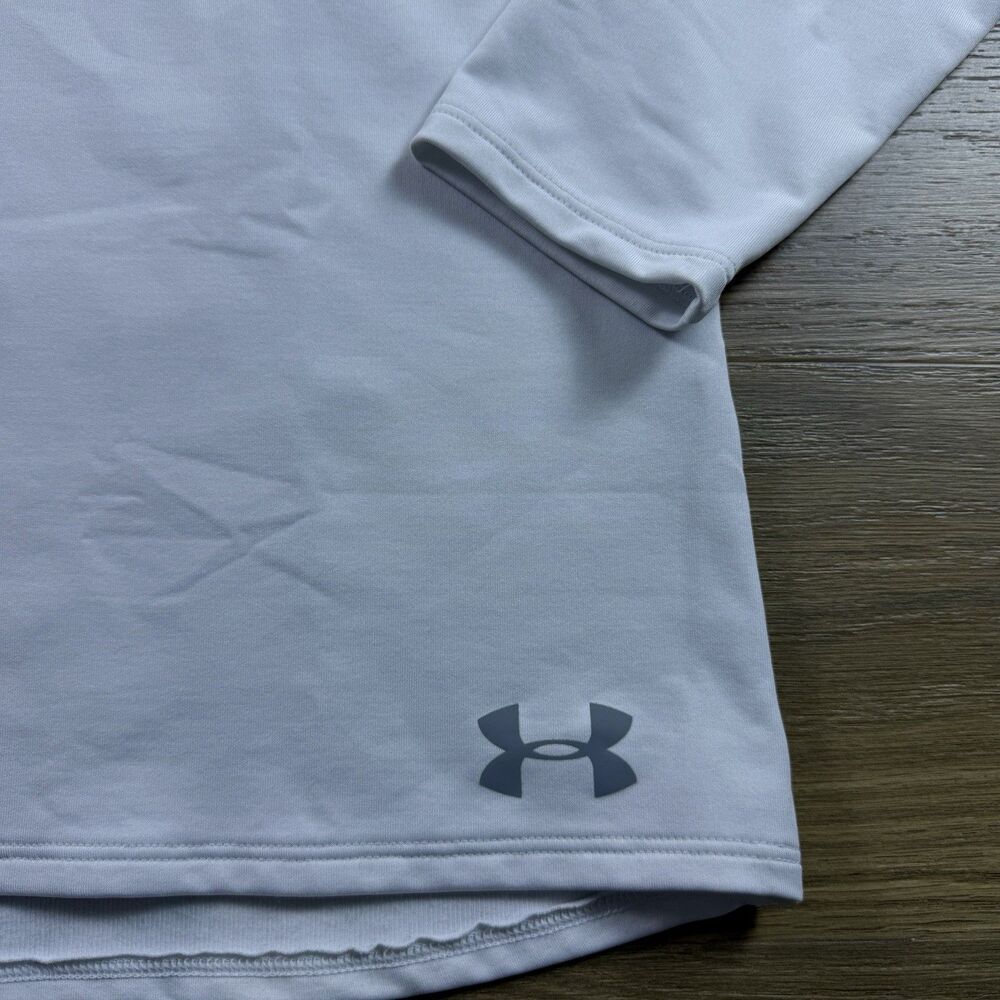 Under Armour Shirt Men XL Fitted ColdGear Crew Long Sleeve White Base Layer - Picture 7 of 10